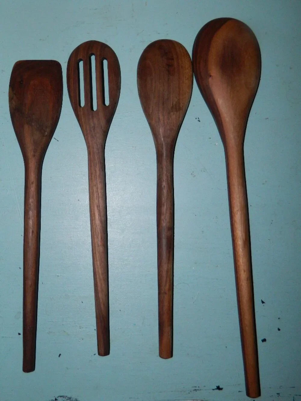 Williams Sonoma Walnut Wood Spoons, Set of 4 READ